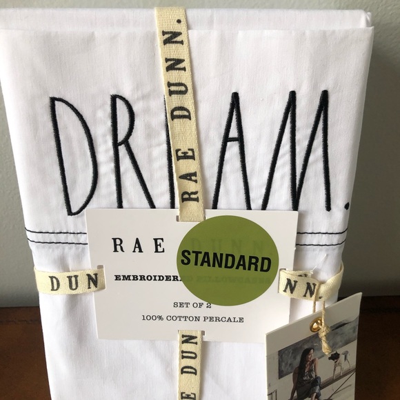 Rae Dunn DREAM Embroidered Pillowcases Set Of 2 - Picture 2 of 3